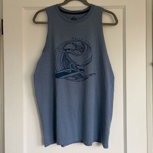 Quicksilver blue tank top with cut sleeves